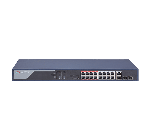 SWITCH 16 PUERTOS RJ45 PoE 802.3AF/AT 10/100 Mbps, 2 PUERTOS RJ45 10/100/1000Mbps POTENCIA MAX. 230W