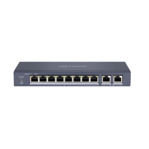 Switch POE no administrado Fast Ethernet de 8 puertos / 8 puertos PoE a 10 / 100Mbps y 2 puertos Gigabit RJ45 / Estándar IEEE 802.3at / af para puertos PoE (salida PoE máx. De 60 W) / Protección contra sobretensiones de 6 KV para puertos PoE / Transmisión de largo alcance de hasta 300 m