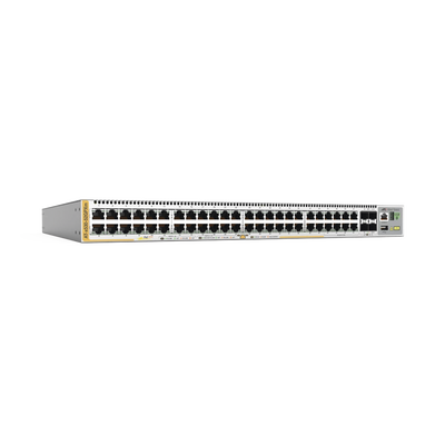 Switch PoE+ Stackeable Capa 3, 48 puertos 10/100/1000 Mbps + 4 puertos SFP+ 10 G, hasta 720 W, fuente redundante