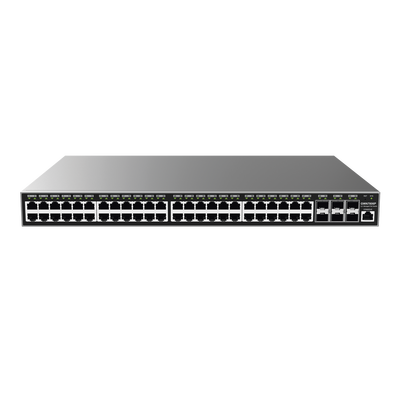 Switch Gigabit PoE+ Administrable / 48 puertos 10/100/1000 Mbps + 4 Puertos SFP Uplink / Hasta 360W / Compatible con GWN Cloud.